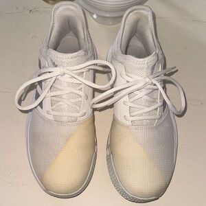 Adidas Women's Tennis Court Sneakers in White and Cream